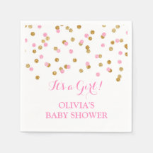 Gold Blush Pink Confetti Baby shower
