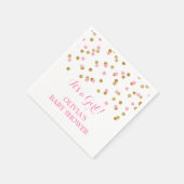 Gold Blush Pink Confetti Baby shower Servetten (Hoek)