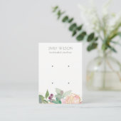 Gold Blush Pink Floral Bunch 2 Earning Display Visitekaartje (Staand voorkant)