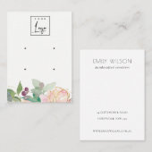 Gold Blush Pink Floral Bunch 2 Earning Display Visitekaartje (Voorkant / Achterkant)