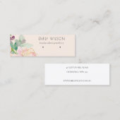 Gold Blush Pink Floral Bunch Earring Display Mini Visitekaartje (Voorkant / Achterkant)