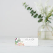 Gold Blush Pink Floral Bunch Earring Display Mini Visitekaartje (Staand voorkant)
