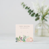 Gold Blush Pink Floral Bunch Earring Display Vierkante Visitekaartje (Staand voorkant)