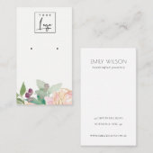 Gold Blush Pink Floral Bunch Earring Display Visitekaartje (Voorkant / Achterkant)