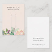 Gold Blush Pink Floral Bunch Hair Clip Display Visitekaartje (Voorkant / Achterkant)