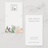 Gold Blush Pink Floral Bunch Ketting Display Visitekaartje (Voorkant / Achterkant)