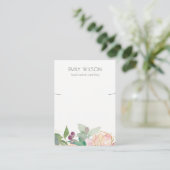 Gold Blush Pink Floral Bunch Ketting Display Visitekaartje (Staand voorkant)