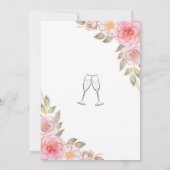 Gold Blush Pink Floral Greenery Vrijgezellenfeest Kaart (Achterkant)