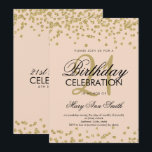 Gold Blush Pink Glitter Confetti 21st Birthday Kaart<br><div class="desc">Elegant 21e verjaardag Gold Faux Glitter Confetti Blush Pink sjabloon uitnodiging. Geweldig voor 21ste verjaardagsfeestjes en nog veel meer!</div>