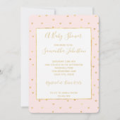 Gold Blush Pink Little Hearts Baby shower Kaart (Voorkant)