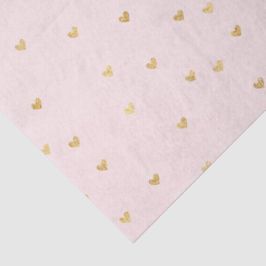 Gold Blush Pink Little Hearts Tissuepapier (Detail)