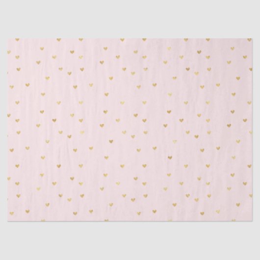 Gold Blush Pink Little Hearts Tissuepapier (Voorkant)