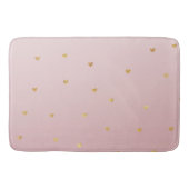 Gold Blush Pink Ombre Hearts Badmat (Voorkant)