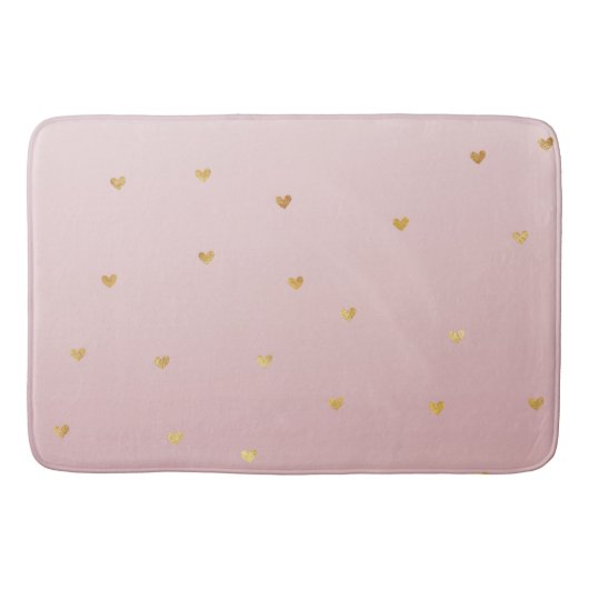 Gold Blush Pink Ombre Hearts Badmat (Voorkant)