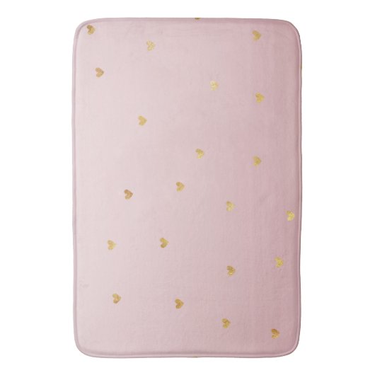 Gold Blush Pink Ombre Hearts Badmat (Voorkant Verticaal)