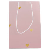 Gold Blush Pink Ombre Hearts Medium Cadeauzakje (Voorkant)