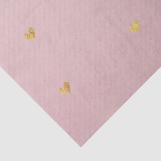 Gold Blush Pink Ombre Hearts Tissuepapier (Detail)
