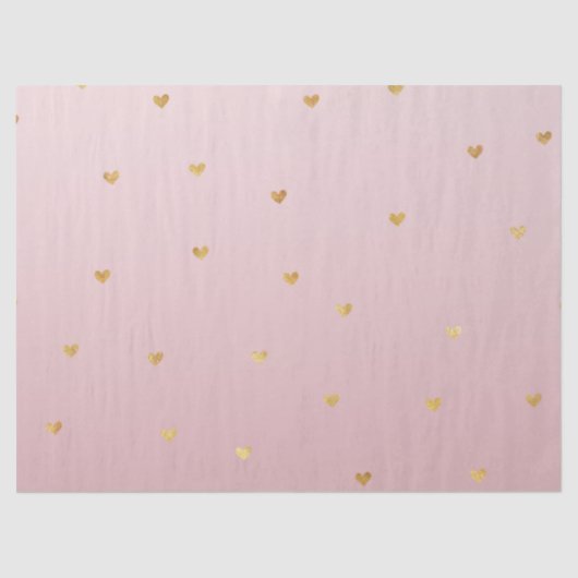 Gold Blush Pink Ombre Hearts Tissuepapier (Voorkant)