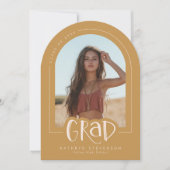 Gold Blush Pink Photo Afstuderen aangekondigd Kaart (Voorkant)