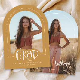 Gold Blush Pink Photo Afstuderen aangekondigd Kaart