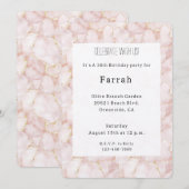 Gold Blush Pink Rose Petals Floral Birthday   Kaart (Voorkant / Achterkant)