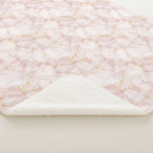 Gold Blush Pink Rose Petals Floral Sherpa Deken (3/4)