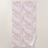 Gold Blush Pink Rose Petals Floral Strandlaken (Voorkant)