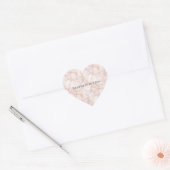 Gold Blush Pink Rose Petals Floral Wedding Hart Sticker (Envelop)