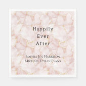 Gold Blush Pink Rose Petals Floral Wedding Servet (Voorkant)