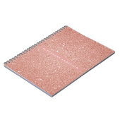 Gold Blush Pink Sparkle Glitter Monogram Notitieboek (Linkerzijde)