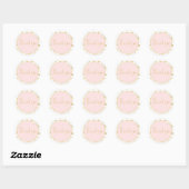 Gold Blush Pink Spletters Dank u Ronde Sticker (Vel)