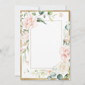 Gold Blush Pink Waterverf Romantic Floral Wedding Kaart (Achterkant)