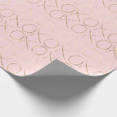 Gold Blush Pink XOXO Cadeaupapier (Hoek)
