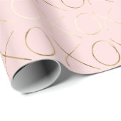 Gold Blush Pink XOXO Cadeaupapier (Rol Hoek)