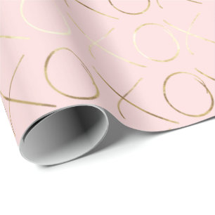 Gold Blush Pink XOXO Cadeaupapier