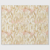 Gold Blush Pink Zebra Print Cadeaupapier (Vlak)