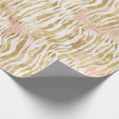 Gold Blush Pink Zebra Print Cadeaupapier (Hoek)