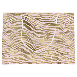 Gold Blush Pink Zebra Print      Groot Cadeauzakje