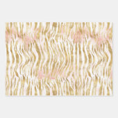 Gold Blush Pink Zebra Print Inpakpapier Vel (Voorkant)