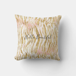 Gold Blush Pink Zebra Print          Kussen