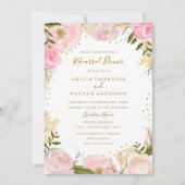 Gold Blush Roos Floral Wedding Rehearsal Dinner Kaart (Voorkant)