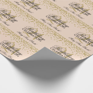 Gold Blush Roze 21ste verjaardag Glitter Confetti Cadeaupapier