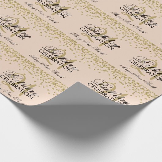 Gold Blush Roze 21ste verjaardag Glitter Confetti Cadeaupapier (Hoek)