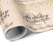 Gold Blush Roze 21ste verjaardag Glitter Confetti Cadeaupapier (Rol Hoek)