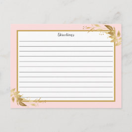 Gold Blush Roze Botanische Foliage Recipcard Briefkaart