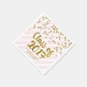 Gold Blush Roze Confetti Klasse van 2017 Afstudere Servetten (Hoek)