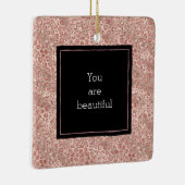 Gold Blush Roze Glitter Leopard Print Keramisch Ornament (Rechts)