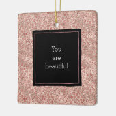 Gold Blush Roze Glitter Leopard Print Keramisch Ornament (Links)