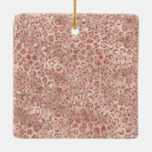Gold Blush Roze Glitter Leopard Print Keramisch Ornament (Achterkant)
