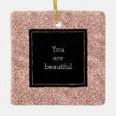 Gold Blush Roze Glitter Leopard Print Keramisch Ornament (Voorkant)